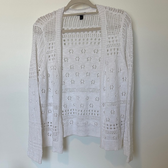 Torrid White Open-Knit Cardigan - Picture 5 of 11